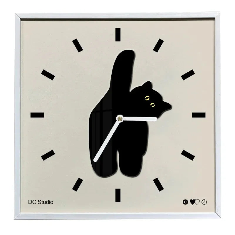 Cat Silhouette Wall Clock