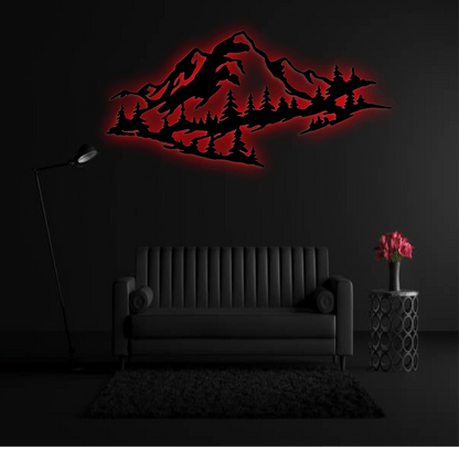 Mountain Range View - Metal Wall Art - MetalPlex