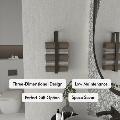 Minimalist Vertical Towel Storage mounted in a modern bathroom setting.