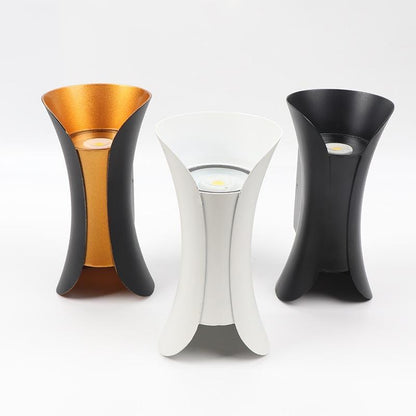 Modern LED Outdoor Wall Lamp - LumiEdge-Small (6W)-Warm White-Black and Gold-State of Style