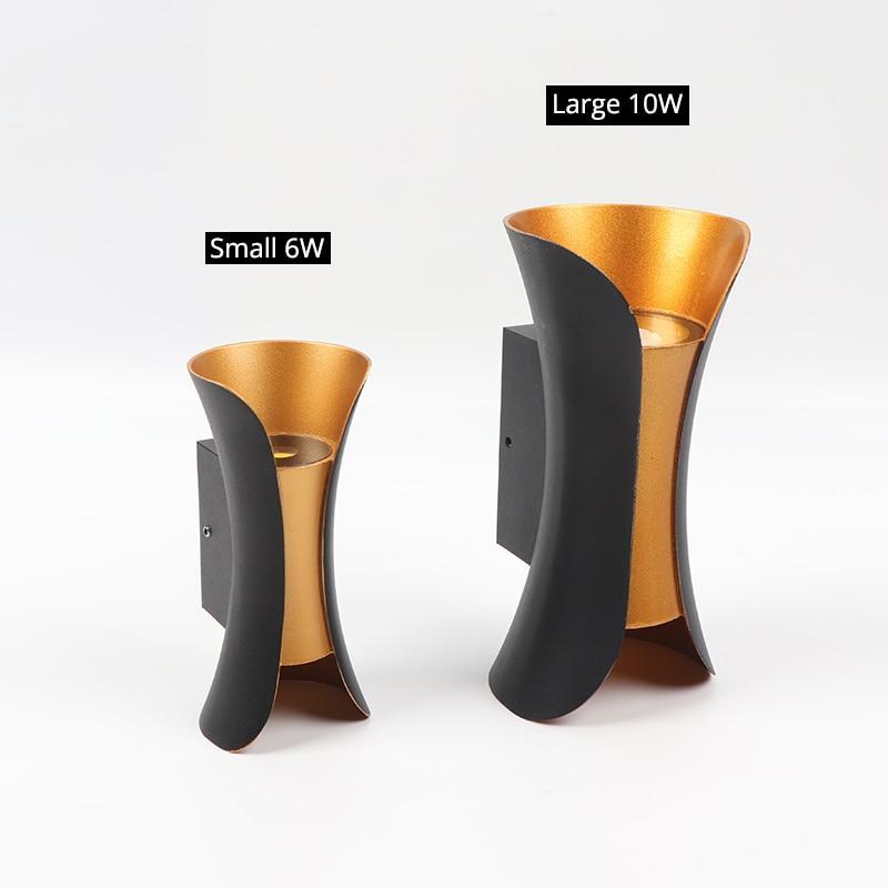 Modern LED Outdoor Wall Lamp - LumiEdge-Small (6W)-Warm White-Black and Gold-State of Style