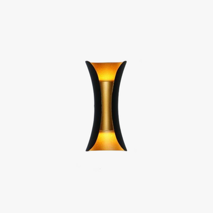 Modern LED Outdoor Wall Lamp - LumiEdge-Small (6W)-Warm White-Black and Gold-State of Style