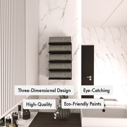 Size guide for Multiple Towel Rack showing 4 available size variants up to 8 Tier-32H in, with scale references for comparison.