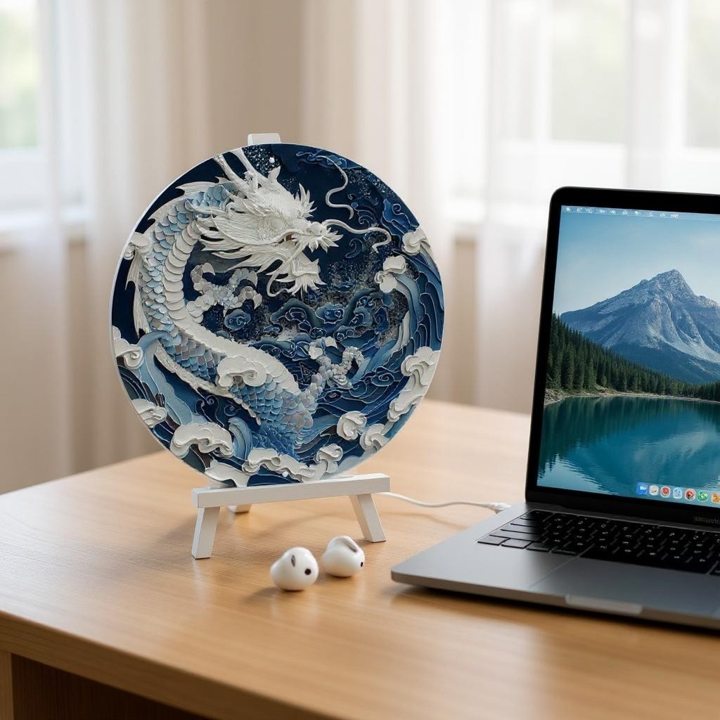 Myrkhazan Tidelord 2D Aluminum Dragon Wall Plaque