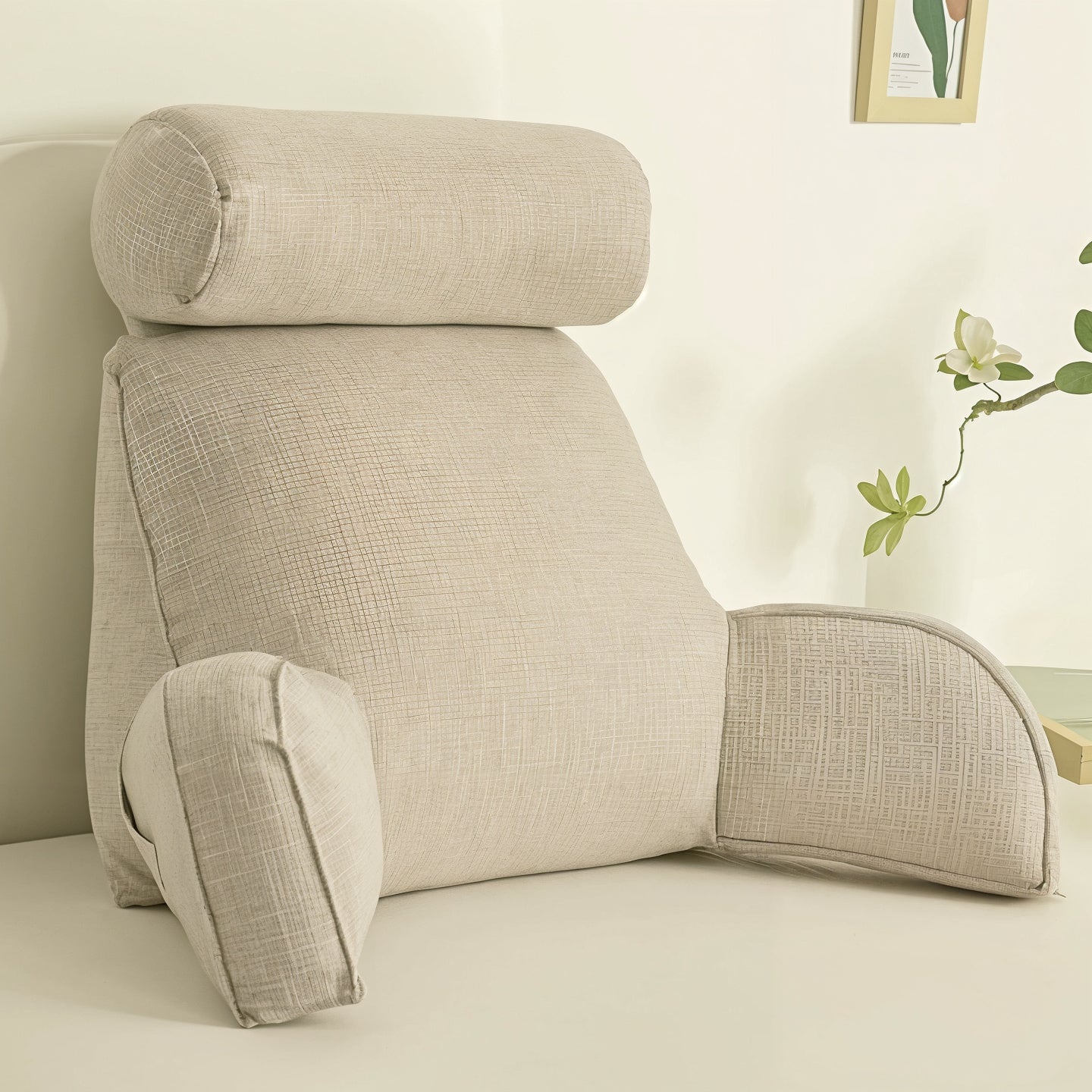 Deluxe Backrest Reading Pillow | Armrest Head Support
