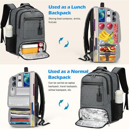 USB Travel Lunch Bag | Waterproof Laptop Cooler Backpack