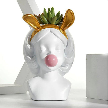 Pop Art Bubble Girl Planter Vase