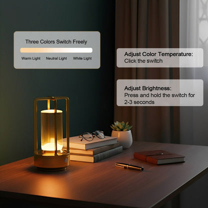 Cordless USB Touch Dimming Lantern Table Lamp