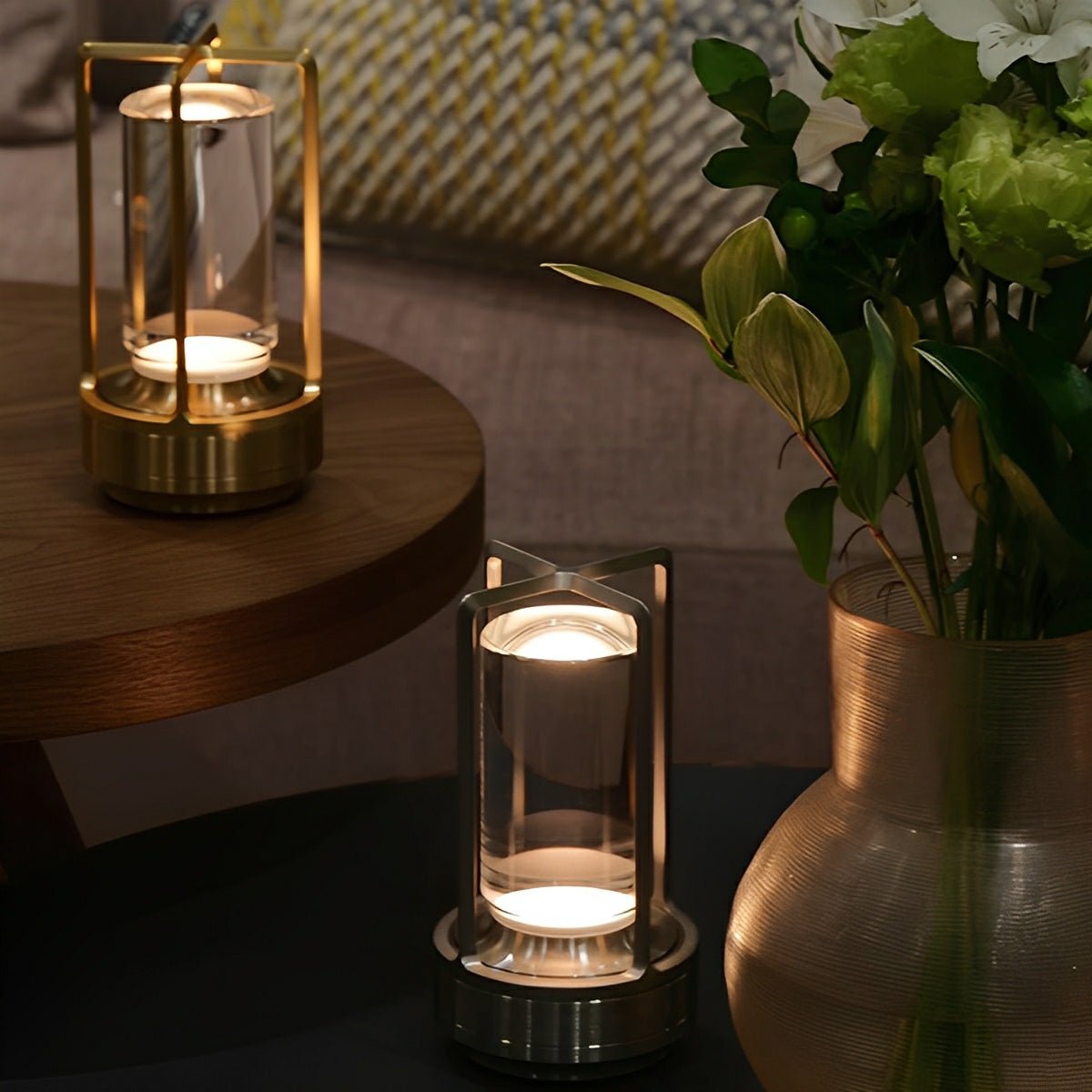 Cordless USB Touch Dimming Lantern Table Lamp