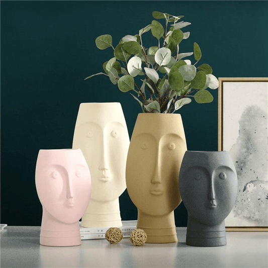Modern Face Ceramic Vase Set