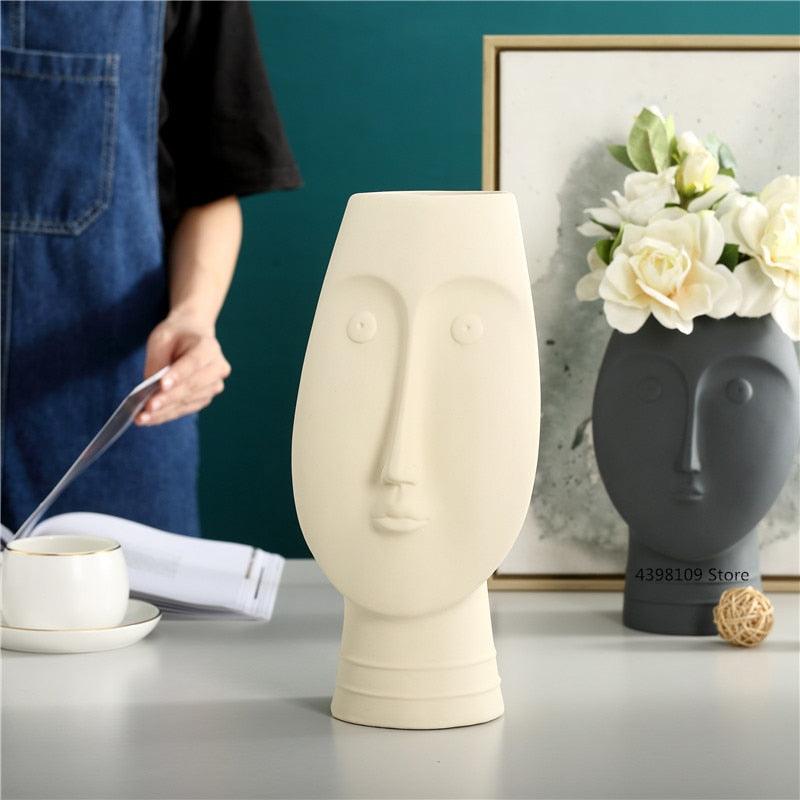 Modern Face Ceramic Vase Set