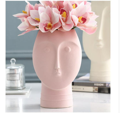 Modern Face Ceramic Vase Set