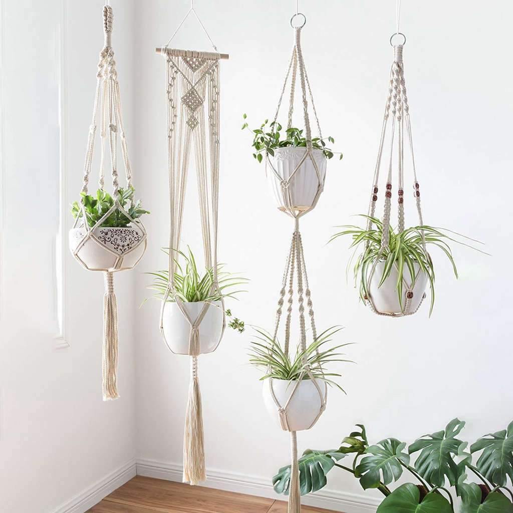 4-Piece Macrame Plant Hanger Set