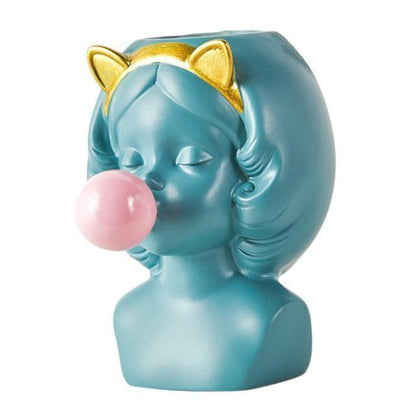 Pop Art Bubble Girl Planter Vase