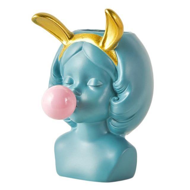 Pop Art Bubble Girl Planter Vase
