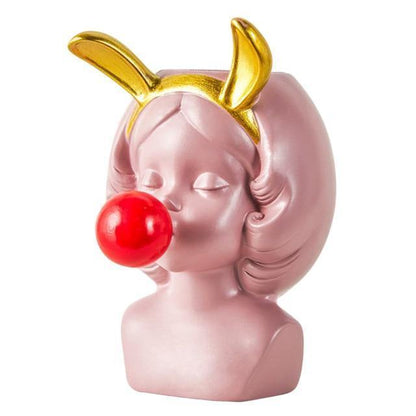 Pop Art Bubble Girl Planter Vase