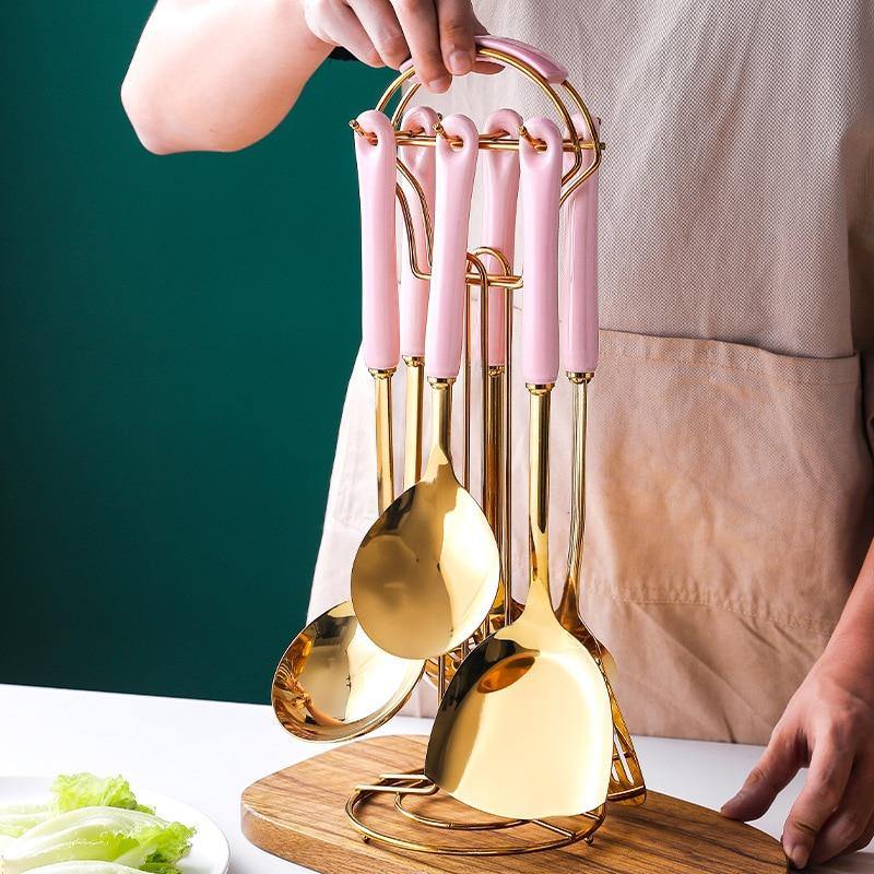 Premium Kitchen Utensils | Cooking Tools with Stand