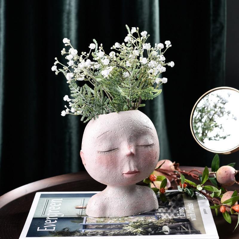 Sleeping Face Planter Vase