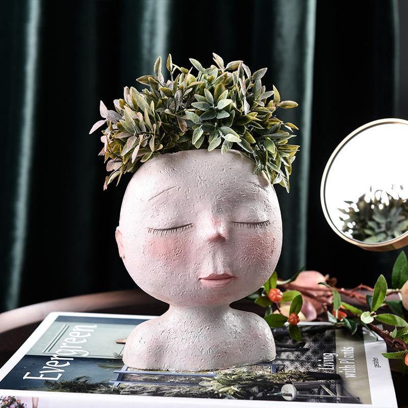 Sleeping Face Planter Vase