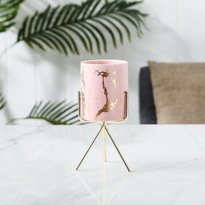 Geometric Marble Ceramic Planter Pot