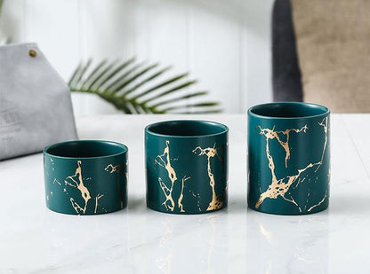 Geometric Marble Ceramic Planter Pot