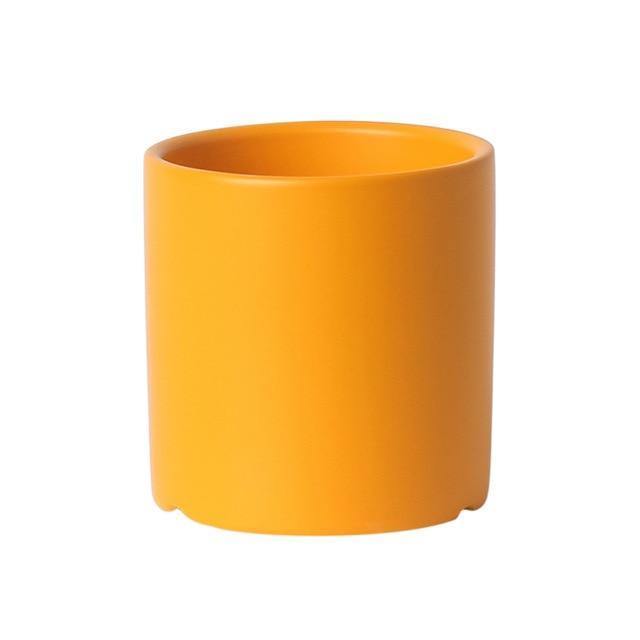 Modern Color Block Ceramic Planter Set