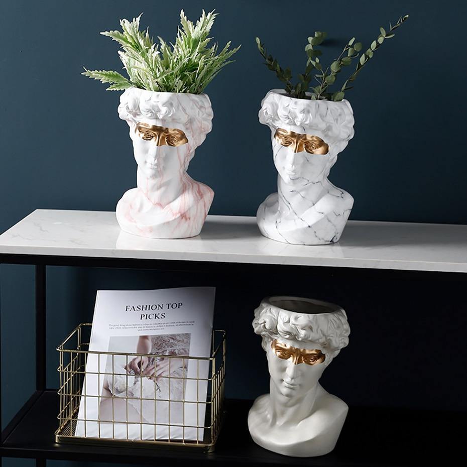 Classical Bust Ceramic Planter Pot