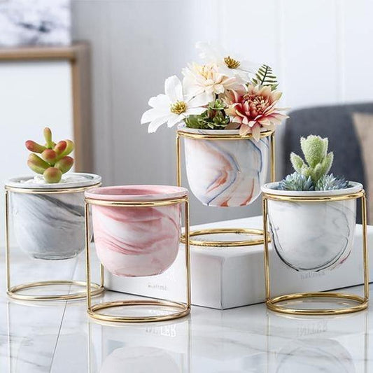 Marble Finish Ceramic Planter Pot
