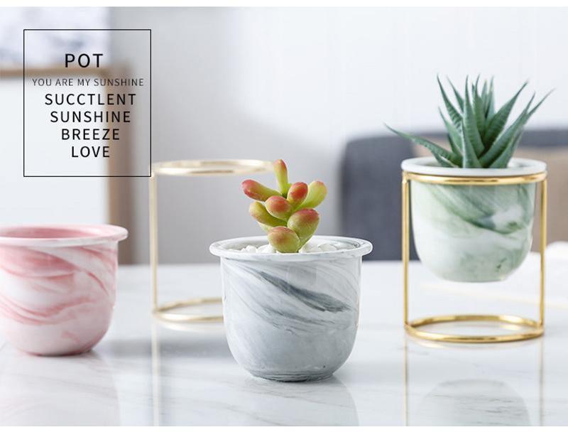 Marble Finish Ceramic Planter Pot