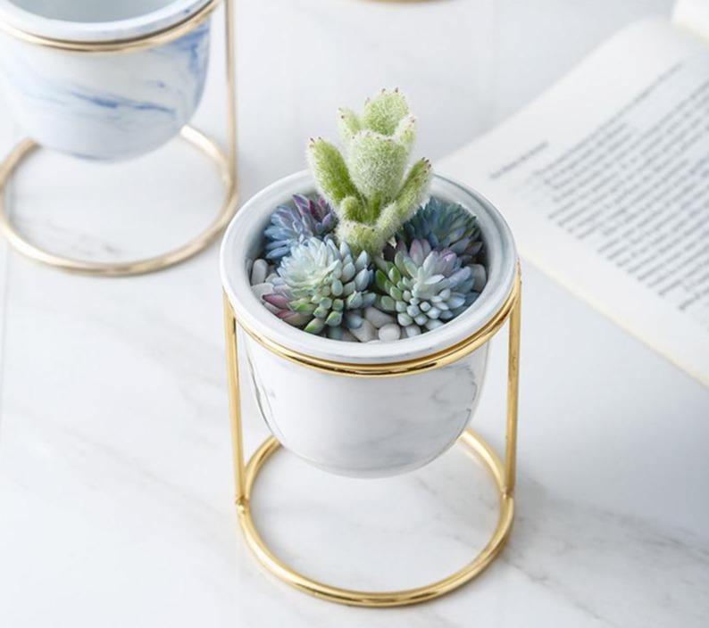 Marble Finish Ceramic Planter Pot