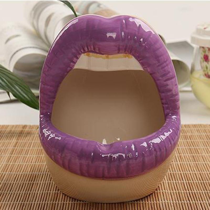 Lip Shape Ceramic Planter Pot
