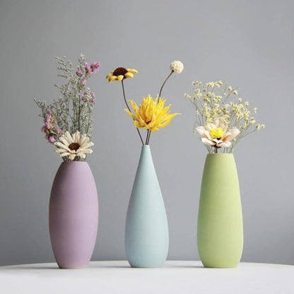 Pastel Ceramic Flower Vase Set