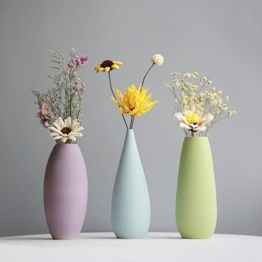 Pastel Ceramic Flower Vase Set