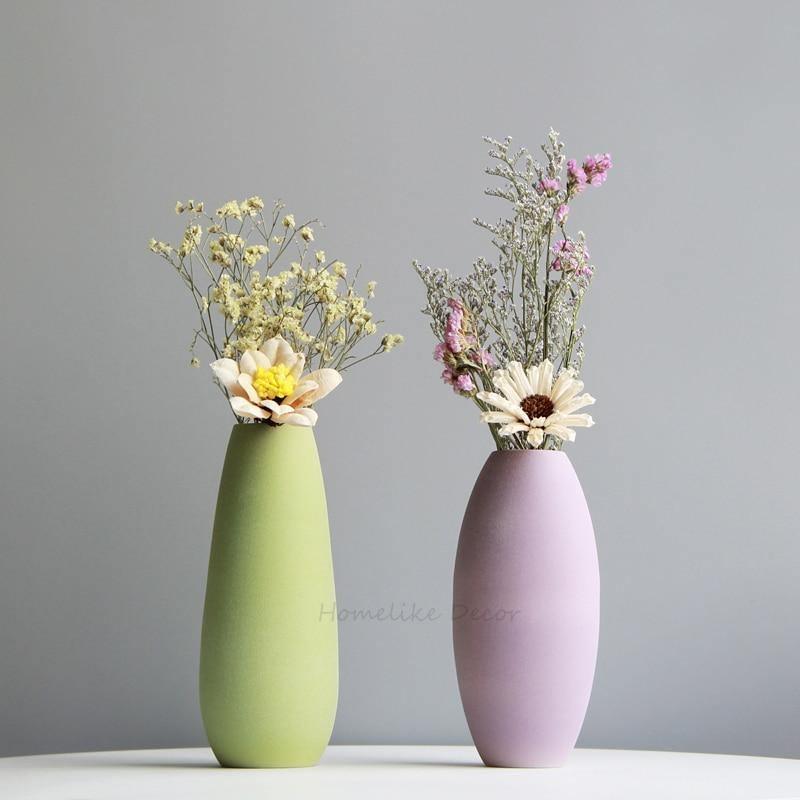 Pastel Ceramic Flower Vase Set