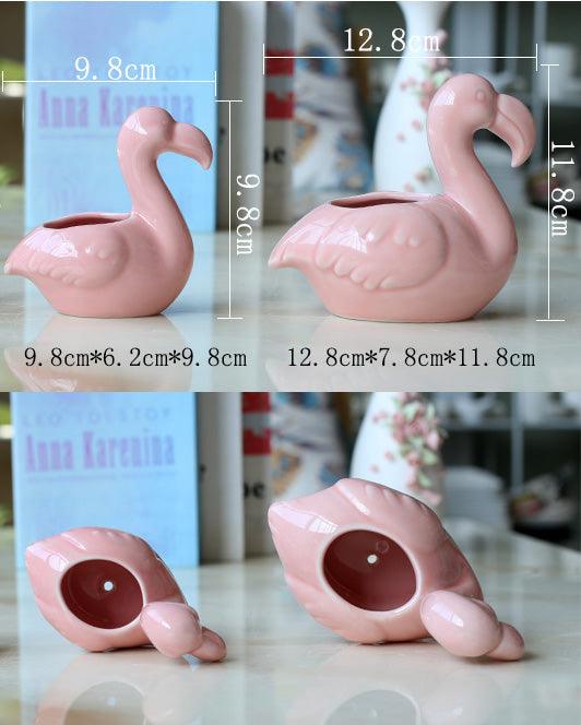 2-Piece Pink Flamingo Succulent Planter Set