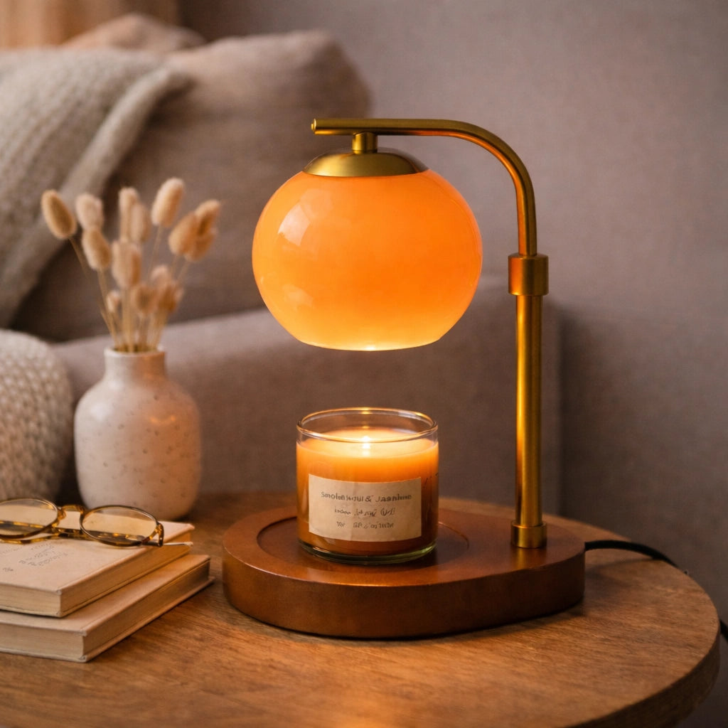 Sculpted Glass Candle Warmer Lamp