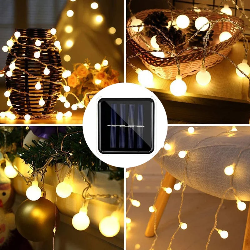 Solar-Powered Festive Lighting - SolarGlow-Warm White-5M 20LEDS-State of Style
