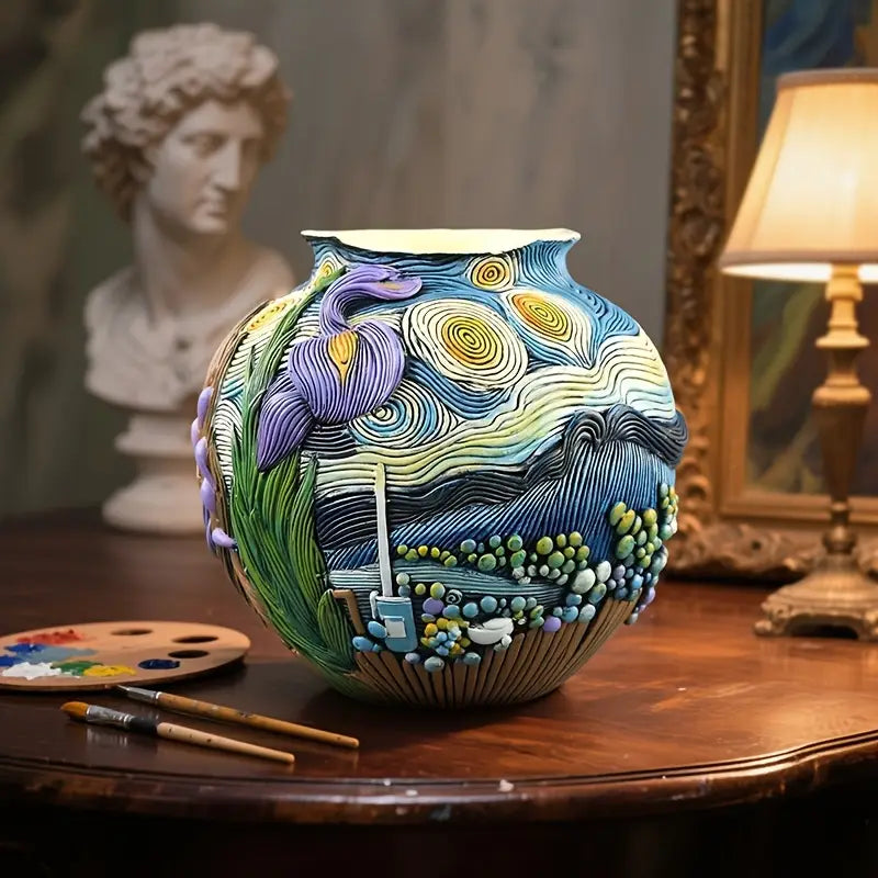 Starry Night Ceramic Flower Vase