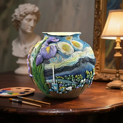 Starry Night Ceramic Flower Vase