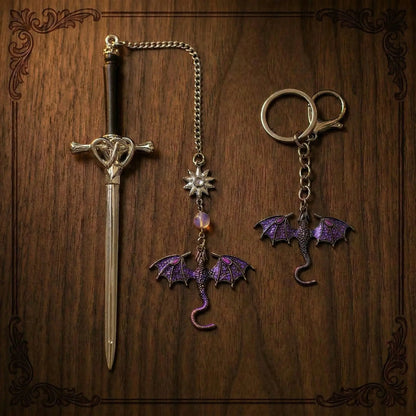 Dragon Sword Bookmark + Keychain Bundle