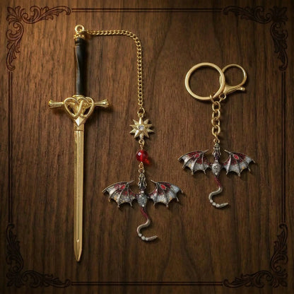 Dragon Sword Bookmark + Keychain Bundle