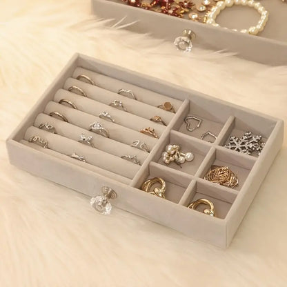 Three-Layer Transparent Jewellery Box-GRAY-State of Style