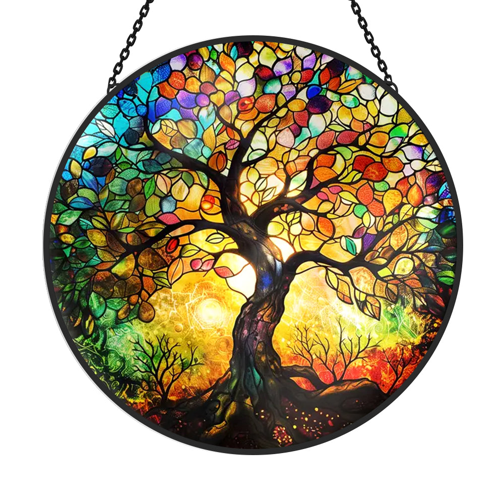 Tree of Life Ornamental Stained Glass Sun Catcher