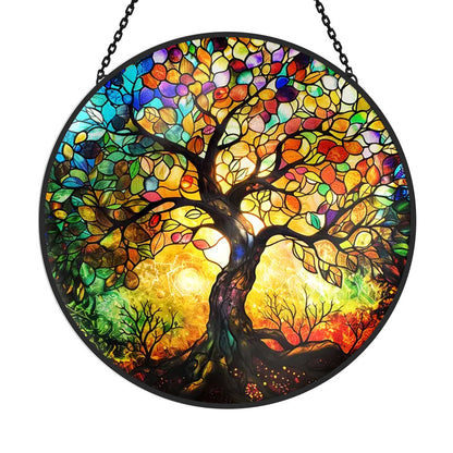Tree of Life Ornamental Stained Glass Sun Catcher