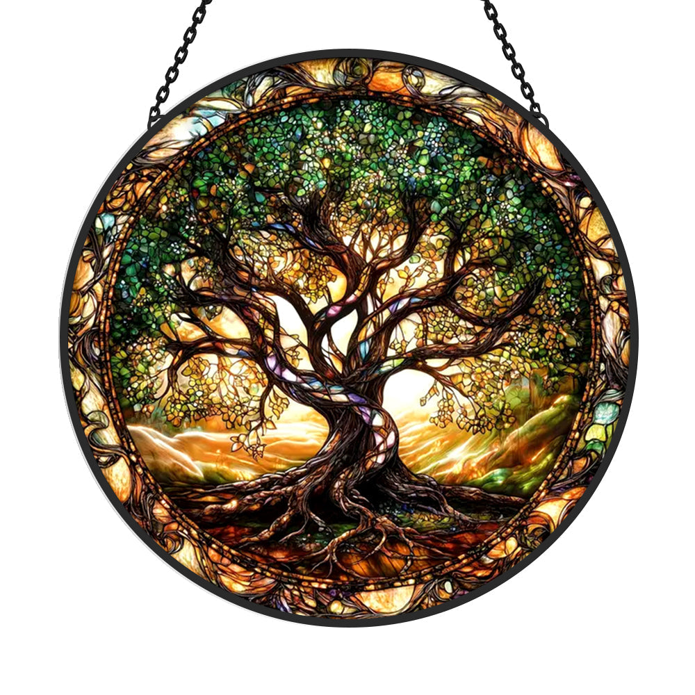 Tree of Life Nature-Inspired Stained Glass Sun Catcher