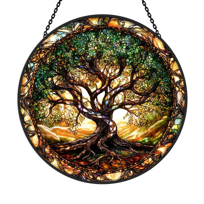 Tree of Life Nature-Inspired Stained Glass Sun Catcher