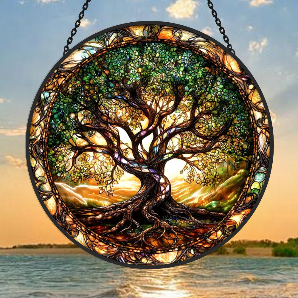 Tree of Life Nature-Inspired Stained Glass Sun Catcher