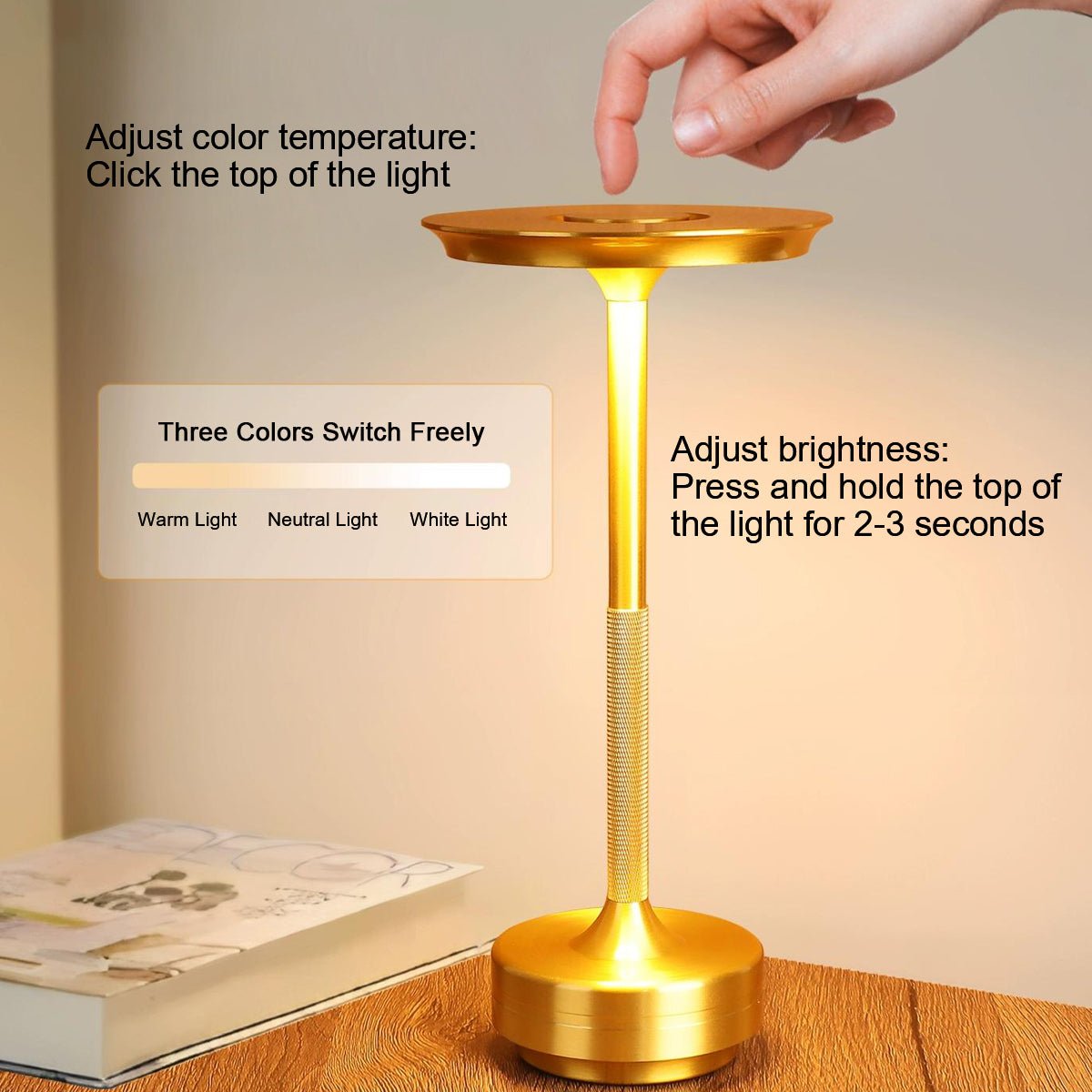 USB Dimmable Dish LED Table Lamp