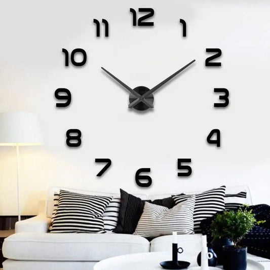 Large DIY Wall Clock | Frameless 3D Adjustable Timepiece