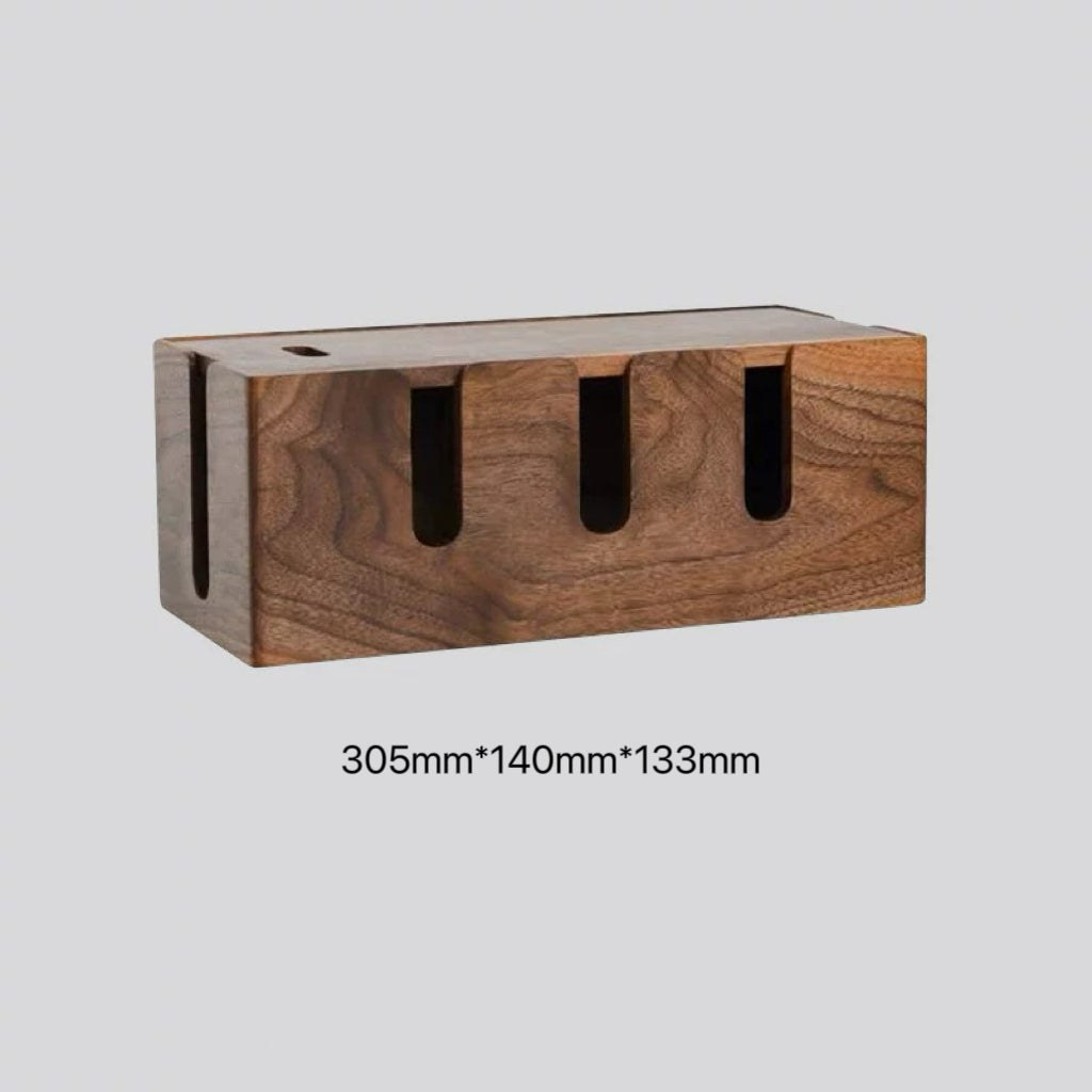 walnut charging station cable box